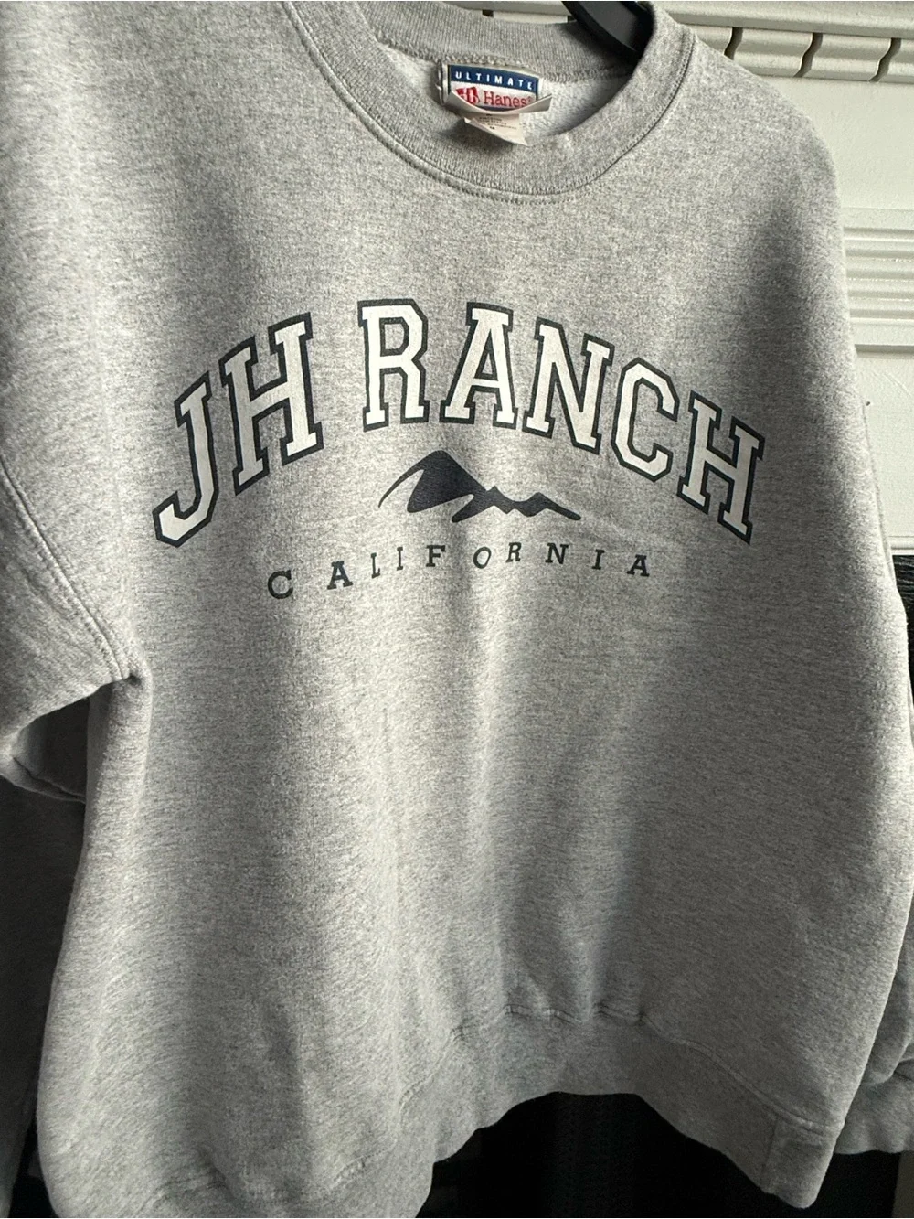 Vintage Hanes JH Ranch California Gray Crewneck Sweatshirt Size Medium